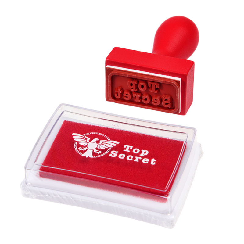 top secret red rubber stamp set